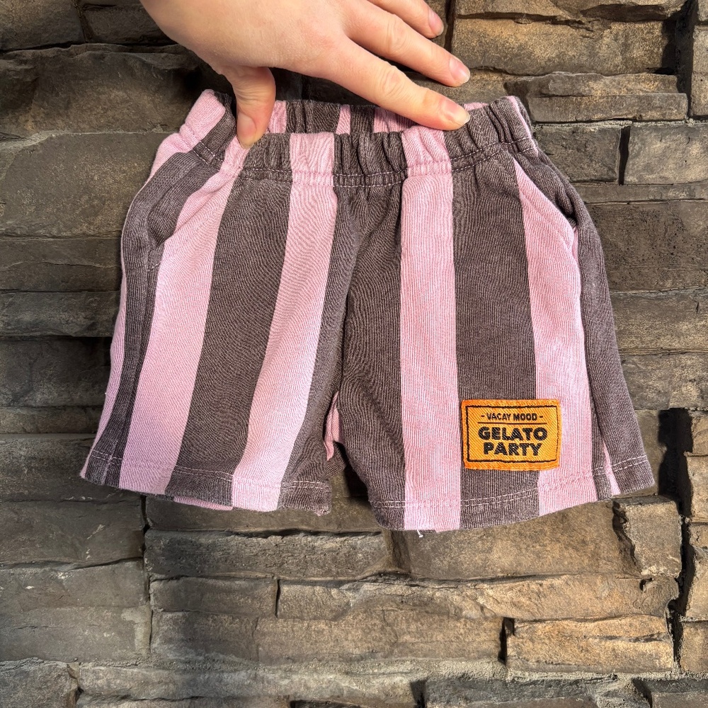 Zara purple brown stripe gelato party shorts